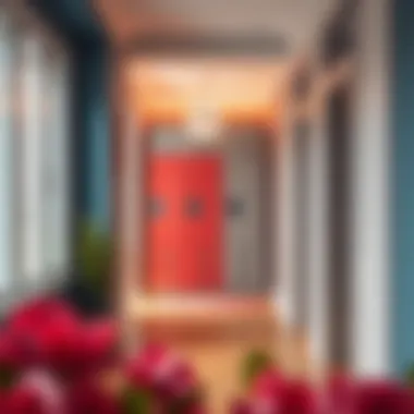 Aesthetic wall locker integrated into a vibrant hallway