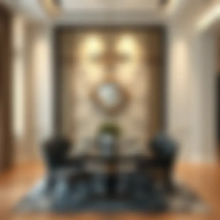 Elegant Wall Screen in a Dining Area Elegant wall screen as a decorative element in a dining area