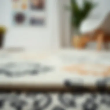 Close-up of a rubber backed rug showcasing its texture and design