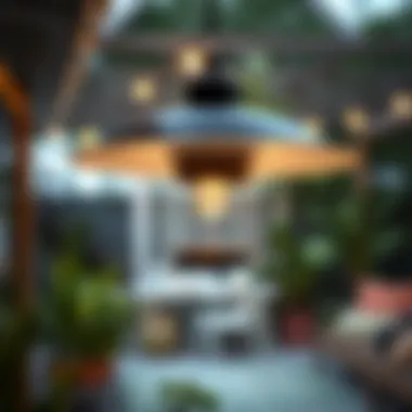 A stylish outdoor waterproof lamp shade illuminating a garden space