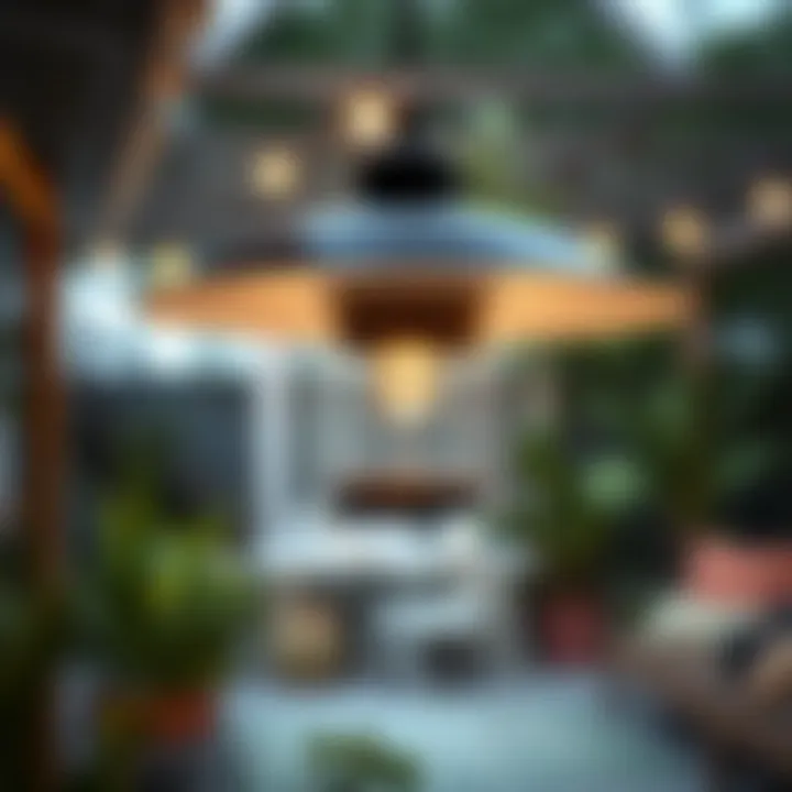 A stylish outdoor waterproof lamp shade illuminating a garden space