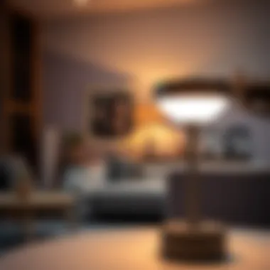 Stylish wireless battery lamp illuminating a modern living space