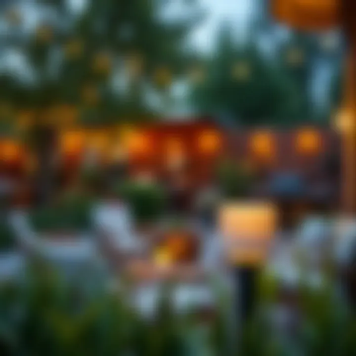Wireless battery lights enhancing outdoor ambiance